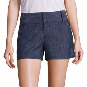 Alice + Olivia Chambray Blue Cady Shorts Size 8